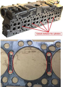 Caterpillar C15 deformation of the head gasket